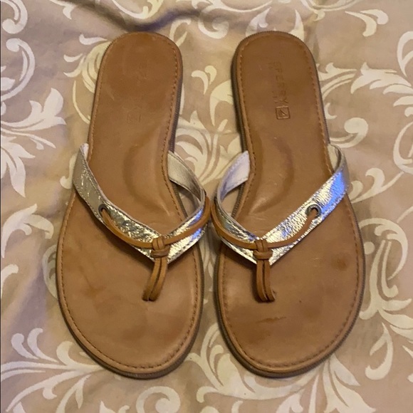 Sperry Shoes - Sperry Topsiders Sandals Silver and Tan